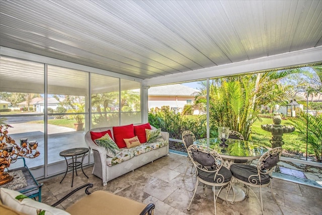 sunroom with plenty of natural light