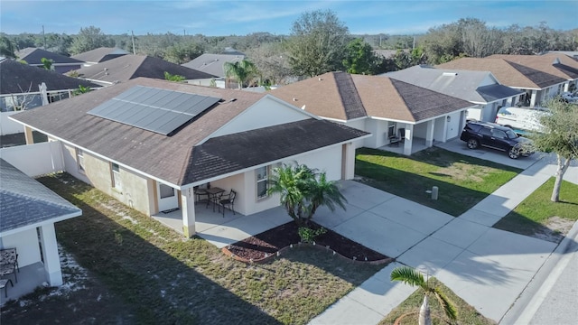 aerial view featuring a residential view