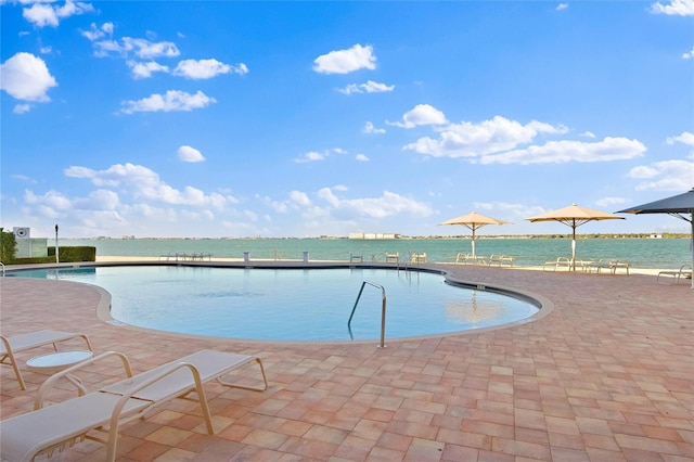 pool featuring a water view