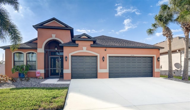 view of front of home featuring a garage