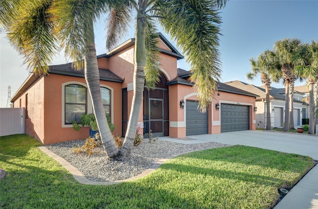 view of front of home featuring a front lawn