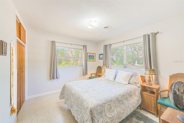 bedroom with multiple windows