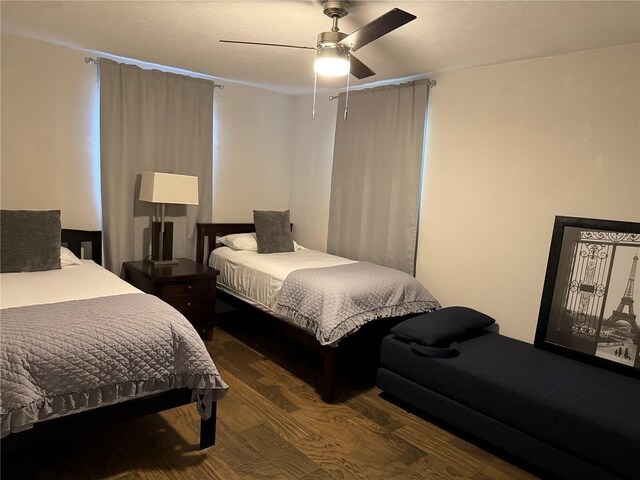 907 Fruitland Ave, Bradenton, FL 34207 - bedroom featuring ceiling fan and wood finished floors