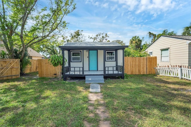 exterior space with a front yard