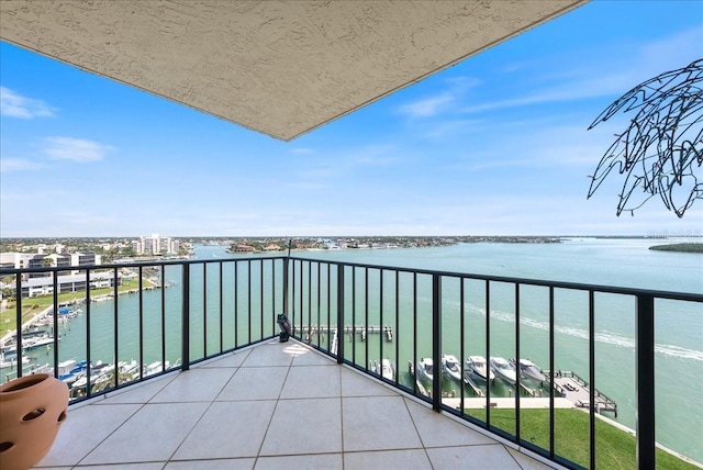 balcony with a water view