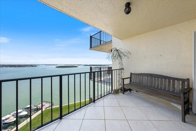 balcony with a water view