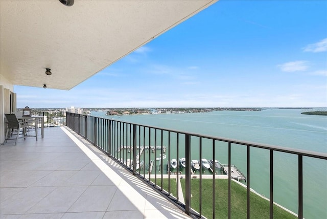 balcony with a water view