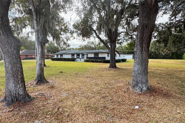 view of front of home featuring a front yard