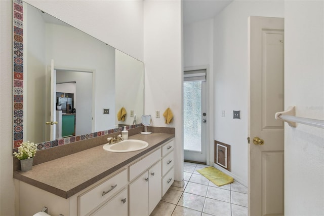 bathroom featuring vanity and tile patterned floors