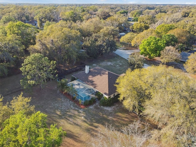 aerial view with a forest view