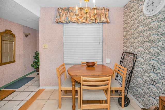 dining space with light tile patterned flooring