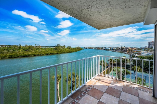 balcony with a water view