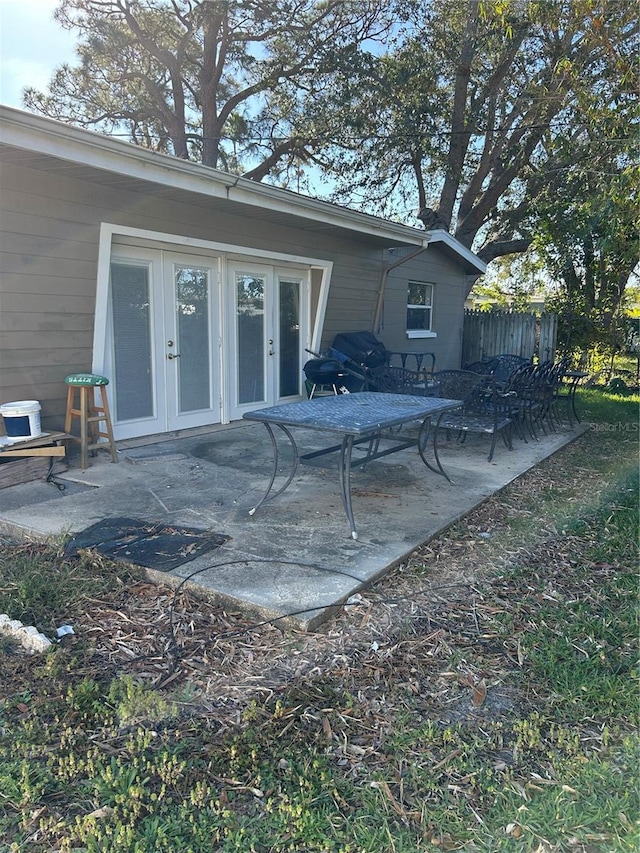 view of patio with french doors