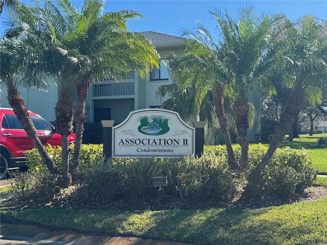 view of community sign