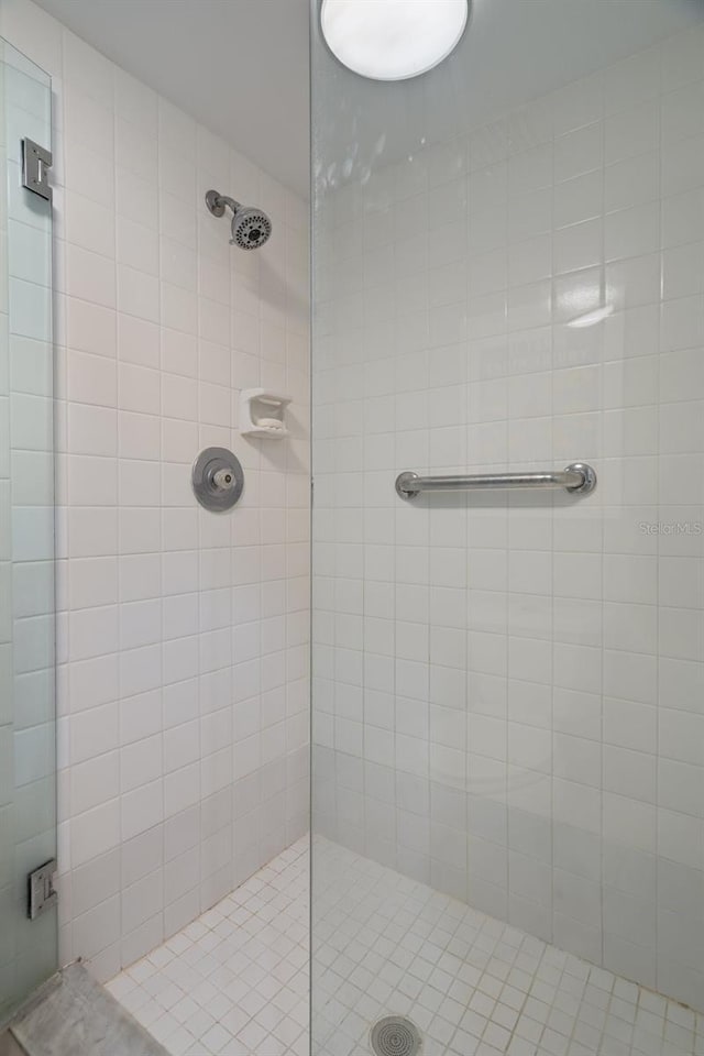 bathroom featuring a stall shower