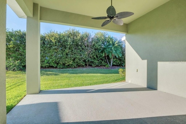 view of patio / terrace with a ceiling fan