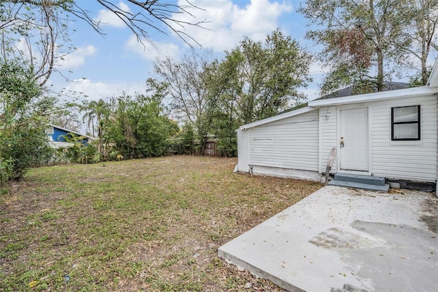 view of yard featuring a fenced backyard and a patio