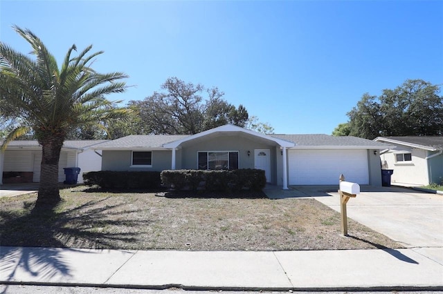 single story home featuring a garage