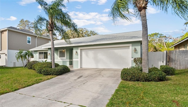 45 Gulfwinds Dr W, Palm Harbor, FL 34683 - view of front of home with an attached garage, driveway, stucco siding, and roof with shingles