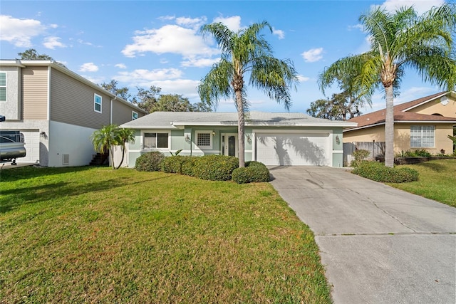 45 Gulfwinds Dr W, Palm Harbor, FL 34683 - ranch-style house with an attached garage, driveway, and a front yard