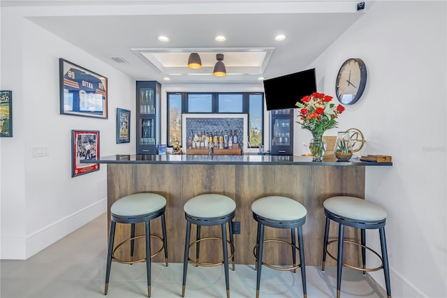 bar with a raised ceiling