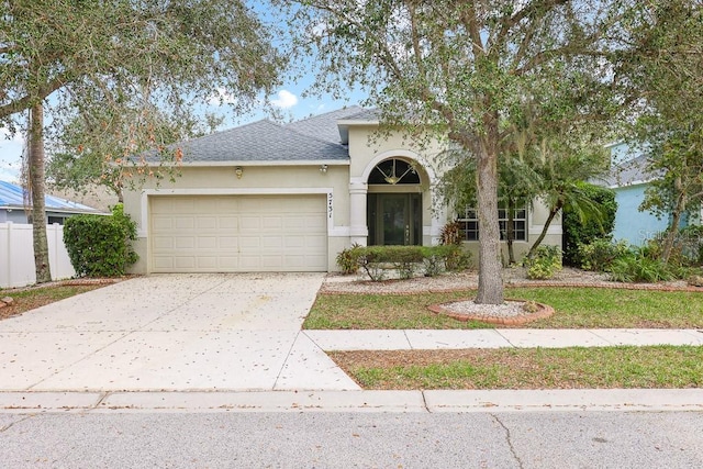 view of front of house with a garage