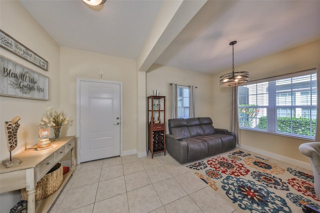 view of tiled foyer entrance