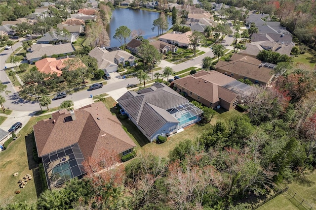 10537 Greensprings Dr, Tampa, FL 33626 - aerial perspective of suburban area with a large body of water