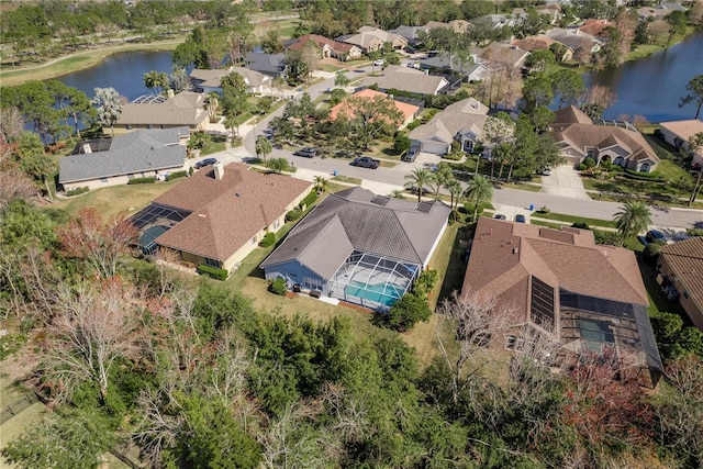 10537 Greensprings Dr, Tampa, FL 33626 - aerial perspective of suburban area with a large body of water