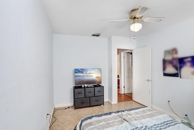 bedroom with ceiling fan