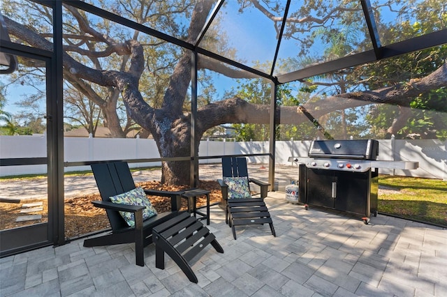 view of sunroom