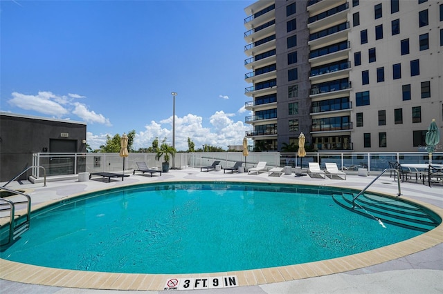 view of pool with a patio