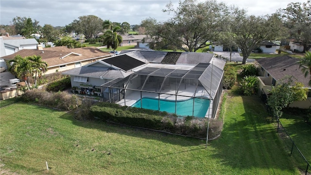 aerial view featuring a residential view