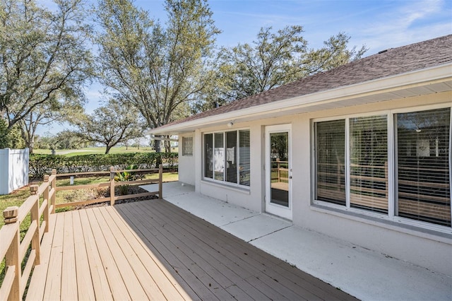 wooden terrace with fence