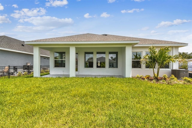 11885 Richmond Trl, Parrish, FL 34219 - rear view of house with stucco siding and central air condition unit
