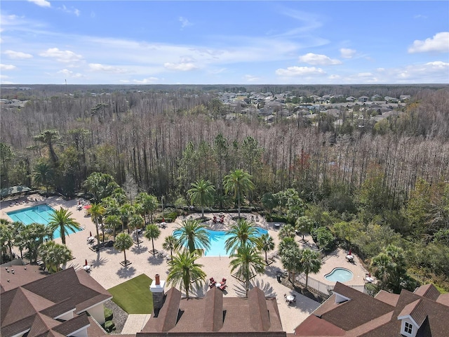 aerial view with a forest view