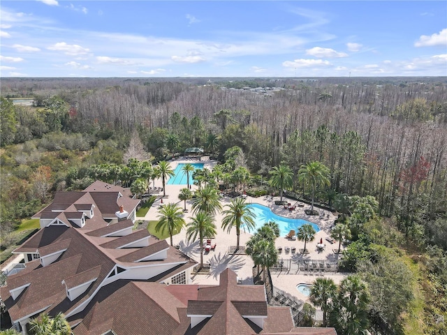 aerial view with a forest view