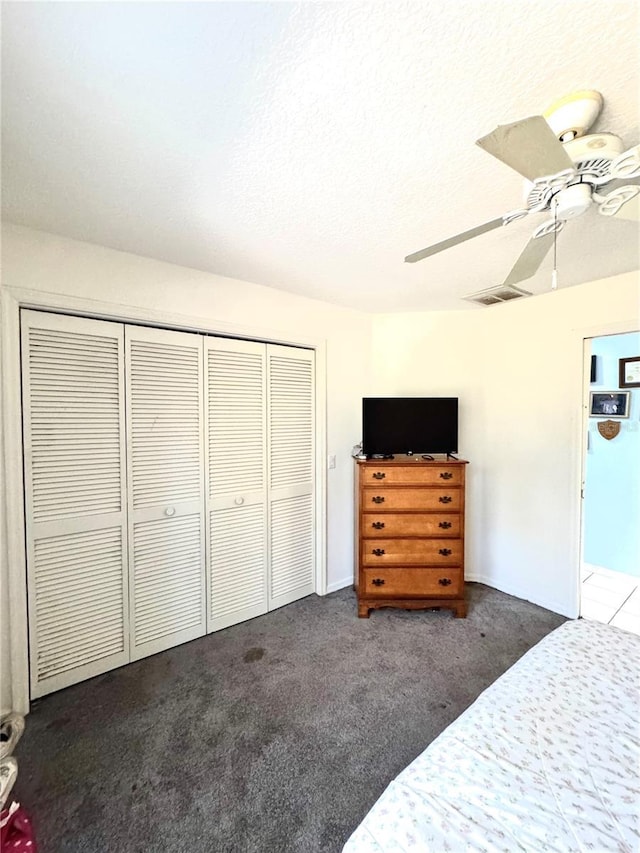 4797 N Lena Dr, Beverly Hills, FL 34465 - carpeted bedroom featuring a closet, visible vents, and a ceiling fan