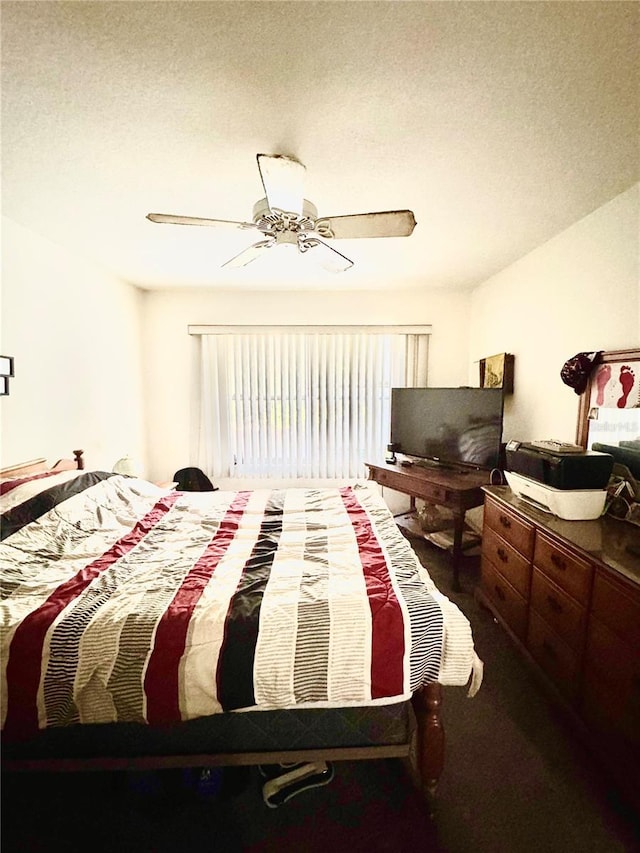 4797 N Lena Dr, Beverly Hills, FL 34465 - bedroom with carpet floors, a textured ceiling, and ceiling fan