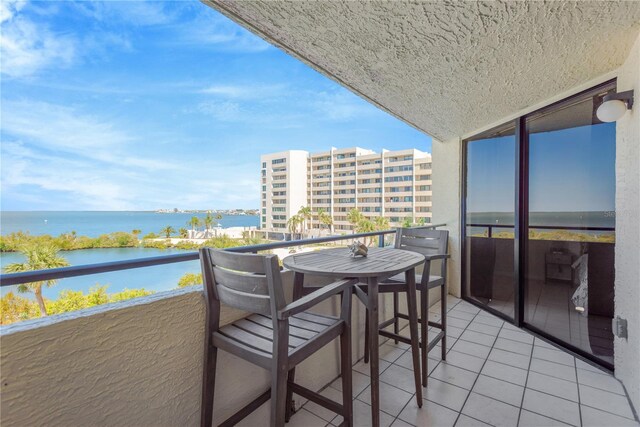 balcony with a water view