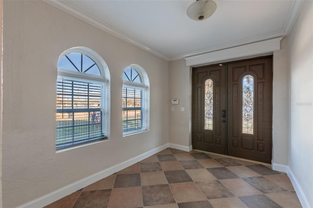 foyer entrance with ornamental molding