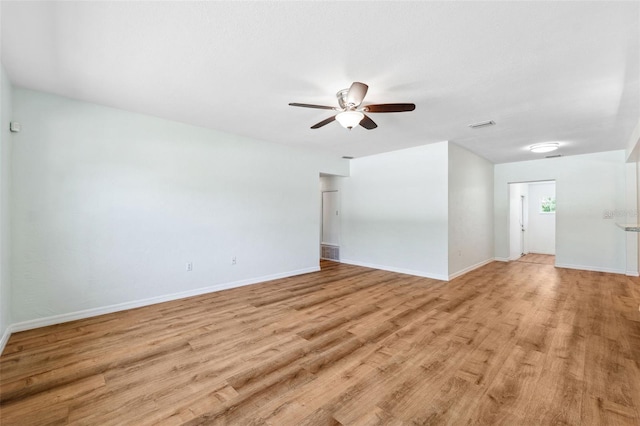 1119 77th St N, Saint Petersburg, FL 33710 - empty room with visible vents, light wood-style flooring, baseboards, and a ceiling fan