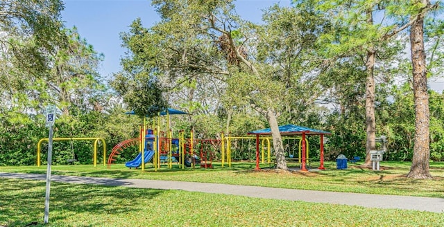 community playground with a yard