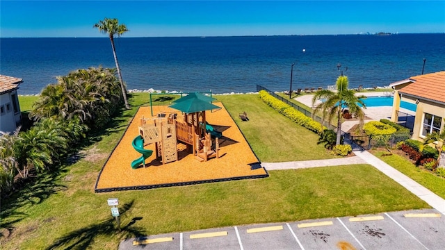 1335 Jumana Loop, Apollo Beach, FL 33572 - aerial view of a large body of water and a pool area