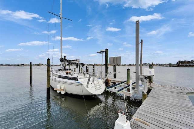 1335 Jumana Loop, Apollo Beach, FL 33572 - dock featuring a water view and boat lift