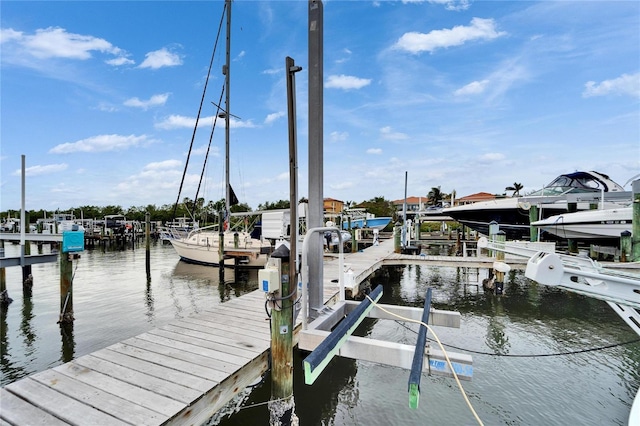1335 Jumana Loop, Apollo Beach, FL 33572 - dock area featuring a water view and boat lift