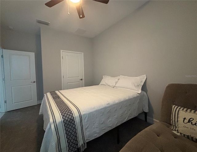 29011 Trevi Pl, Wesley Chapel, FL 33543 - bedroom featuring dark carpet and ceiling fan