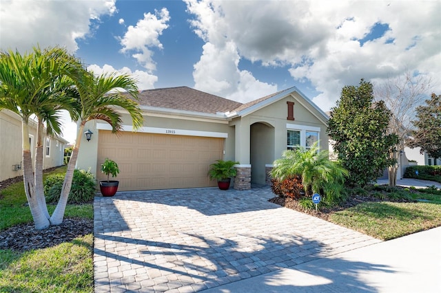 view of front of house with a garage