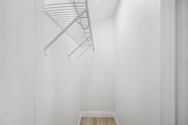 spacious closet with light wood finished floors