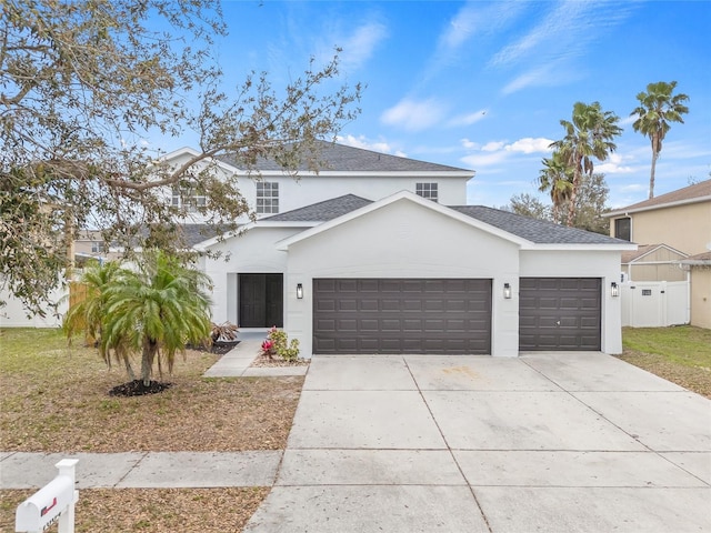 view of property with a garage